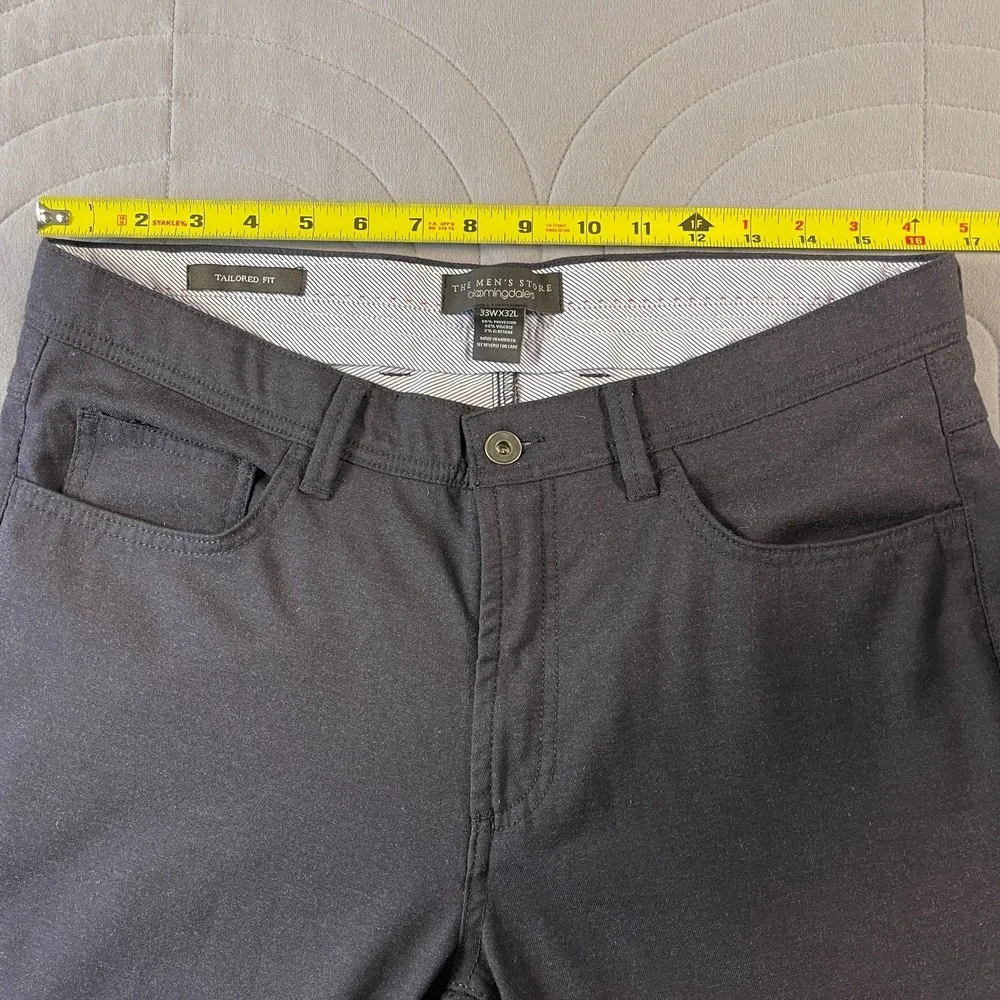 The Mens Store Bloomingdale's Pants 33x32 Tailored Fit Gray Stretch Dress Casual